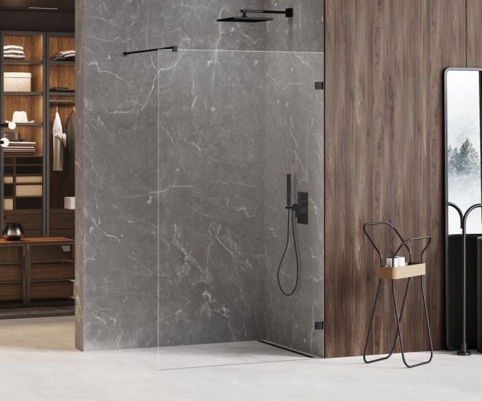 Душевое ограждение 120x200, New trendy Avexa black, черный арт. EXK-1629