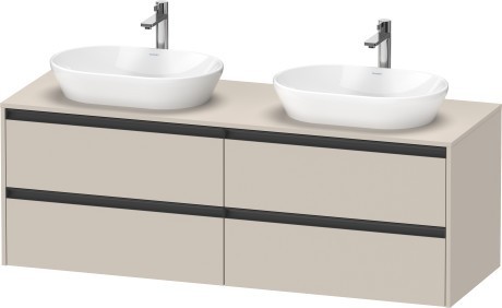 Duravit тумба подвесная под две раковины 550 мм х 1600 мм х 568 мм, ketho.2, k24899b83830000 цвет: серо-коричневый суперматовый