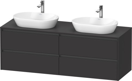 Duravit тумба подвесная под две раковины 550 мм х 1600 мм х 568 мм, ketho.2, k24899b16160000 цвет: чёрный дуб