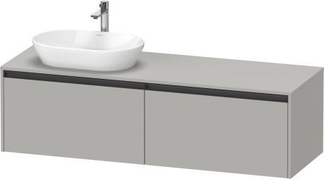 Duravit тумба подвесная под раковину слева 550 мм х 1600 мм х 459 мм, ketho.2, k24889l07070000 цвет: бетонно-серый матовый