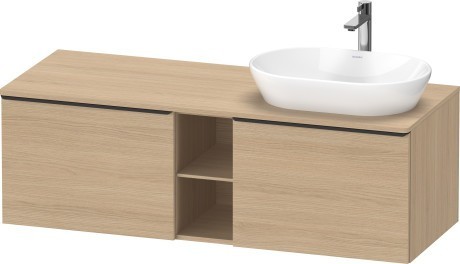 Duravit тумба подвесная под раковину справа 1400 мм х 550 мм и открытой полкой, d-neo, de4950r3030 цвет: натуральный дуб