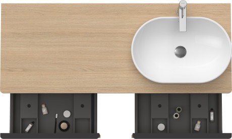 Duravit тумба подвесная под раковину справа 1400 мм х 550 мм и открытой полкой, d-neo, de4950r3030 цвет: натуральный дуб