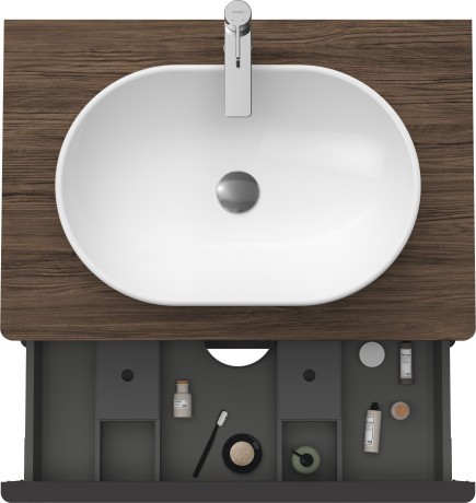 Duravit тумба подвесная под раковину 800 мм х 550 мм, d-neo, de496702121 цвет: орех темный