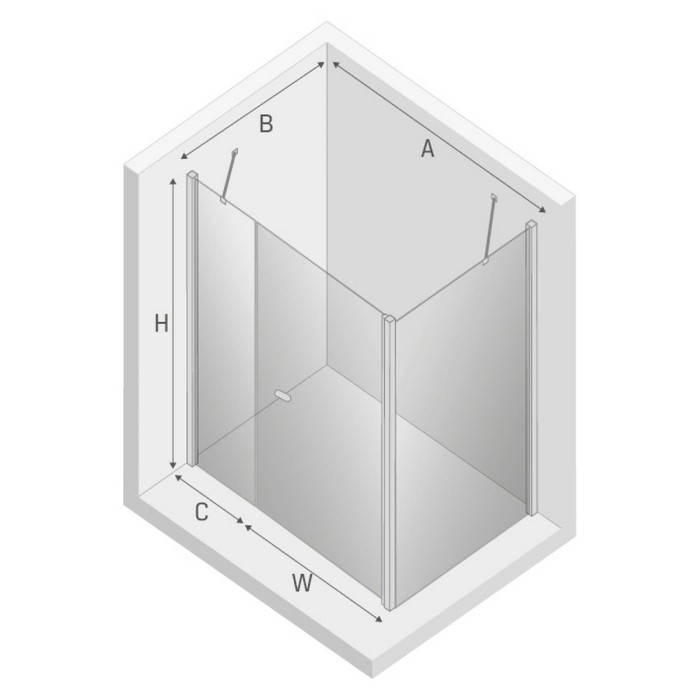 Душевое ограждение 120x80x195, New trendy New soleo chrome, хром арт. K-0710