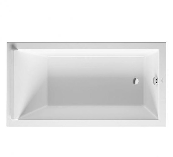Duravit акриловая ванна 1700 х 900 c одним наклоном для спины, starck, 700337000000000 цвет: белый