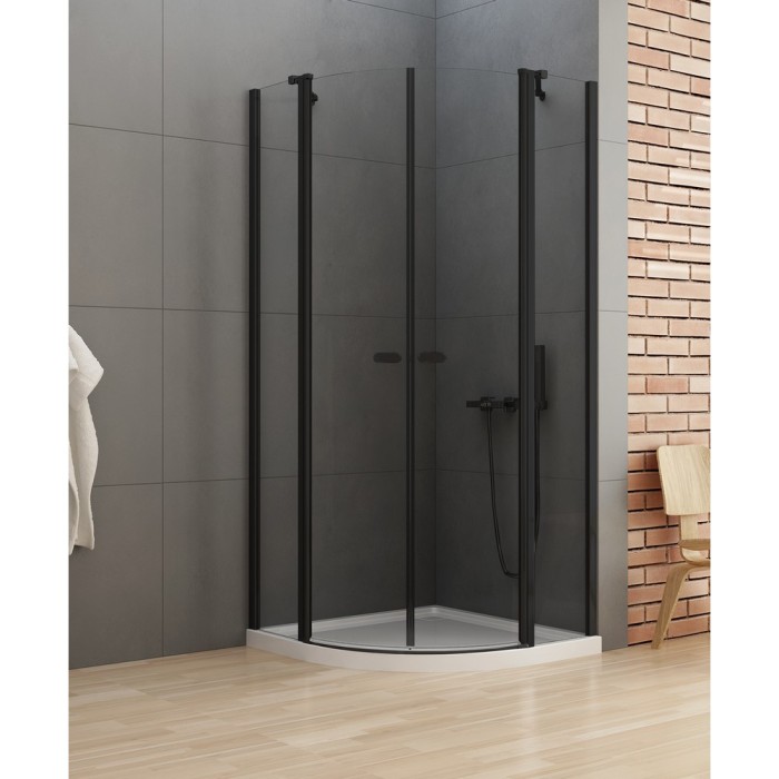 Душевое ограждение 100x100x195, New trendy New soleo black, черный арт. K-0540