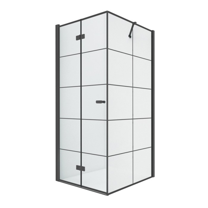 Душевое ограждение l 90x90x195, New trendy New soleo black, черный арт. D-0289A/D-0120B