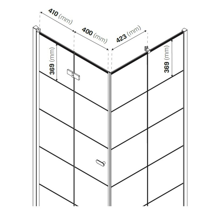 Душевое ограждение l 90x90x195, New trendy New soleo black, черный арт. D-0289A/D-0120B