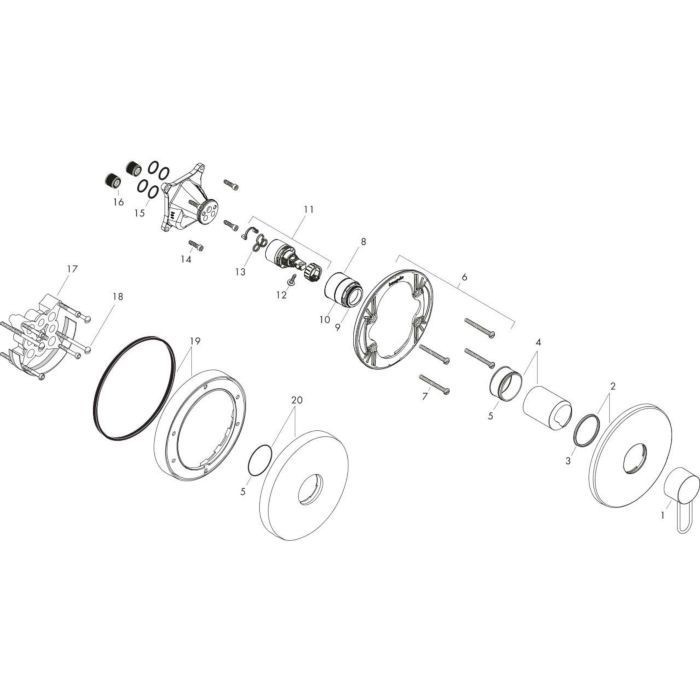 AXOR смеситель для душа, Uno, хром арт. 38626000