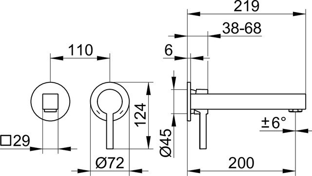 Keuco смеситель для умывальника однорычажный, edition 90, хром арт. 59016 010202