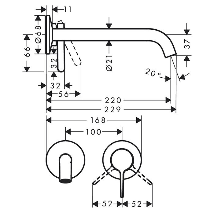 AXOR смеситель для раковины, One, черный арт. 48120340