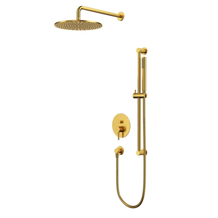 Душевая система скрытого монтажа, Whitecross Y brushed gold, брашированное золото арт. YSET05GLB
