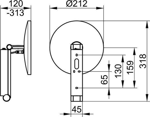 Keuco зеркало косметическое круглое с подсветкой с увеличением x 5 ilook_move со встроенным рычажным выключателем, ilook move, шлифованный чёрный хром арт. 17612 139004