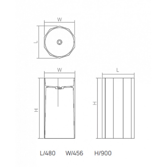 Раковина напольная 480х456хh900 мм, Dea Pedestal Basin, royal blue арт. DD2026 480 R7