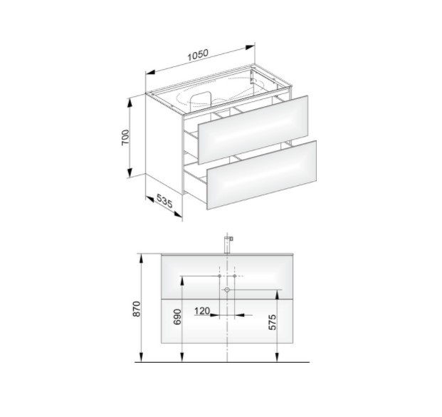 Keuco тумба подвесная под раковину с двумя выдвижными фронтами, с внутренней светодиодной подсветкой, edition 11, черный арт. 31352 330100