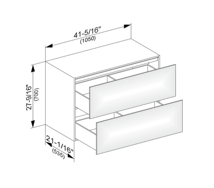 Keuco тумба боковая подвесная с двумя выдвижными фронтами, edition 11, кашемир арт. 31325 180000