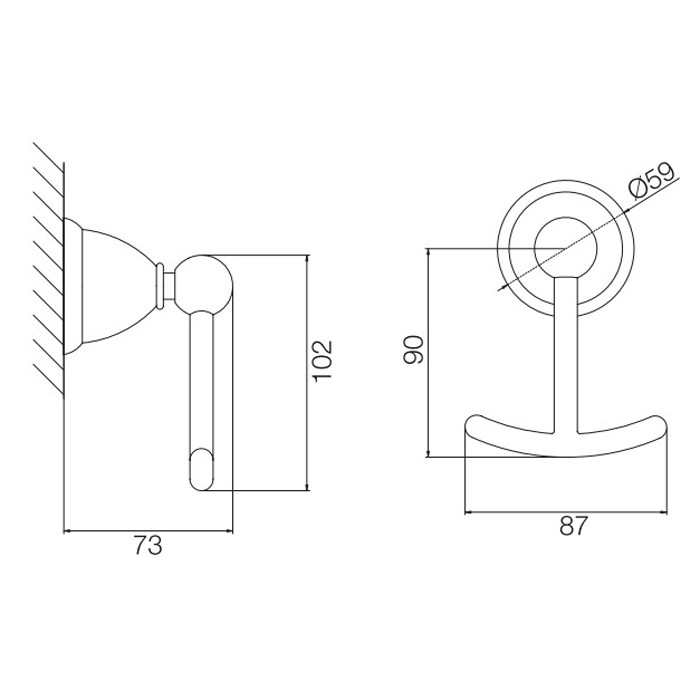Fima Carlo Frattini крючок двойной, подвесной, style, хром арт. f6044/2cr
