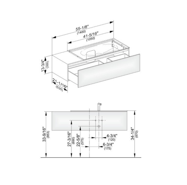 Keuco тумба подвесная под раковину справа с одним выдвижным фронтом, edition 11, трюфель арт. 31164 140000