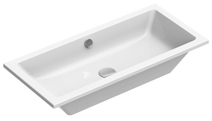GSI Врезная сверху раковина 80х37 см, extraglaze, санфаянс, Kube-x - 895411