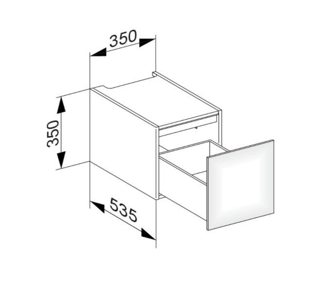 Keuco модуль нижнего шкафа для встройки снизу, с одним выдвижным ящиком, edition 11, черный арт. 31310 330000