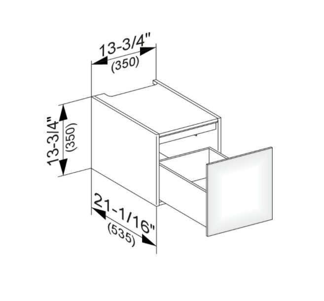 Keuco модуль нижнего шкафа для встройки снизу, с одним выдвижным ящиком, edition 11, черный арт. 31310 330000