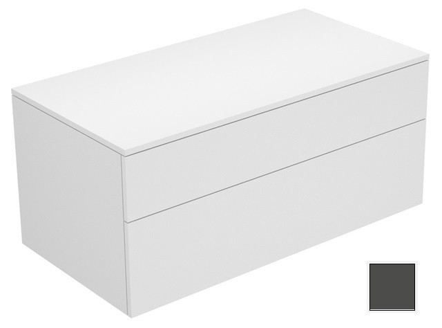 Keuco тумба боковая подвесная с двумя выдвижными фронтальными ящиками антарцит, edition 400, антрацит арт. 31753 390000