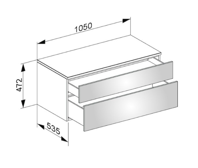 Keuco тумба боковая подвесная с двумя выдвижными фронтальными ящиками антарцит, edition 400, антрацит арт. 31753 390000