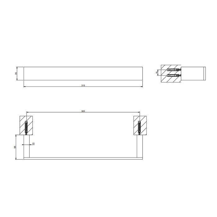 Gessi Полотенцедержатель 30см, Rettangolo, 20897#080 цвет: gold ccp