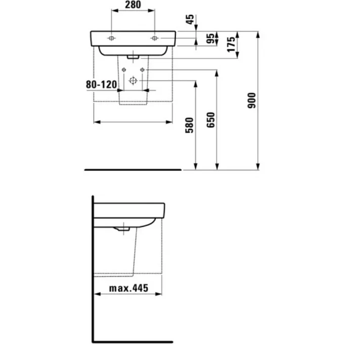 LAUFEN полупьедестал для раковины, PRO S - 8.1996.3.000.000.1