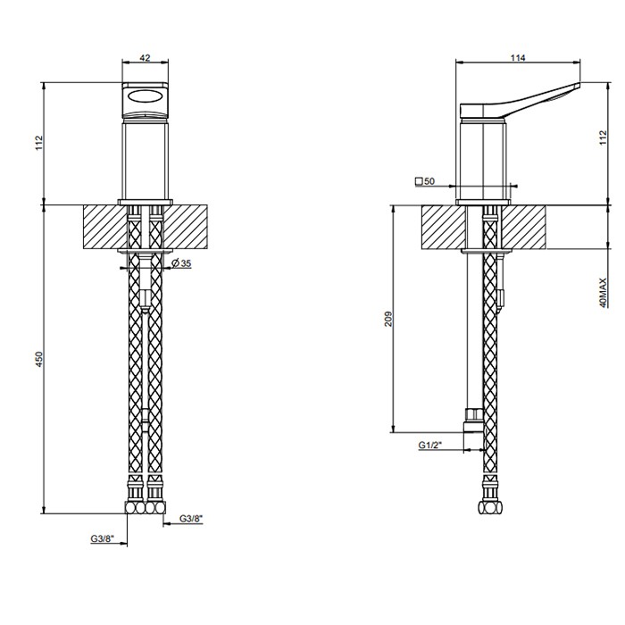 Gessi Рычаг удаленного управления., Rilievo, 59047#299 цвет: nero xl