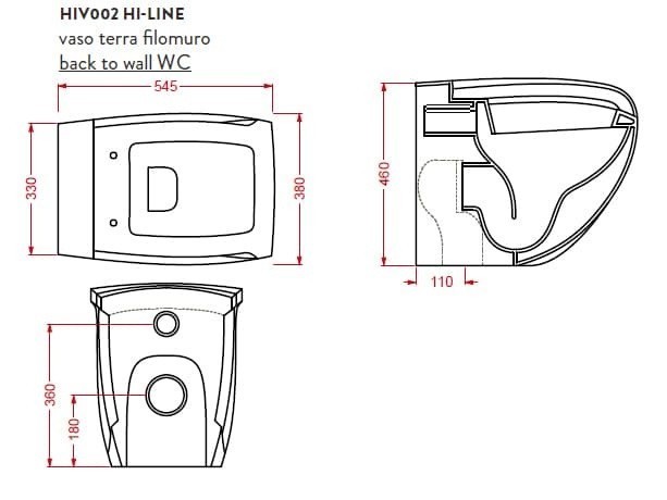 ArtCeram унитаз напольный, hiv002 03 00 hi-line цвет: черный глянцевый