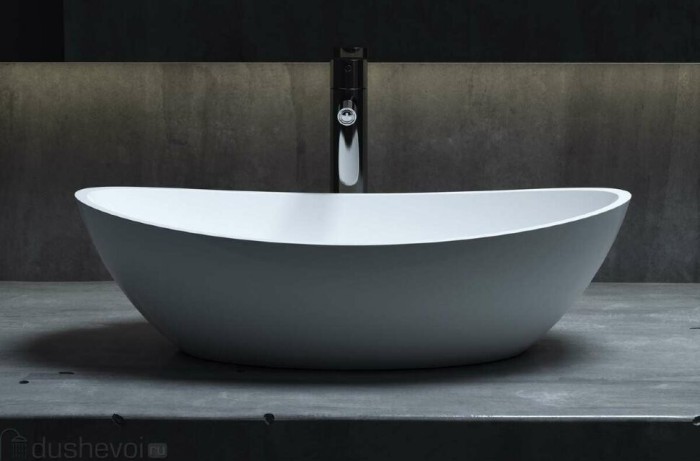 Salini раковина накладная 55,5x34, noemi, 1101203smrh цвет: матовый белый