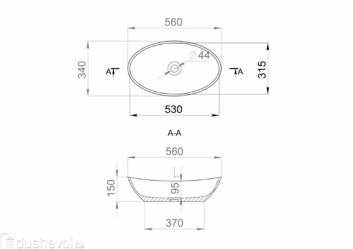 Salini раковина накладная 55,5x34, noemi, 1101203smrh цвет: матовый белый