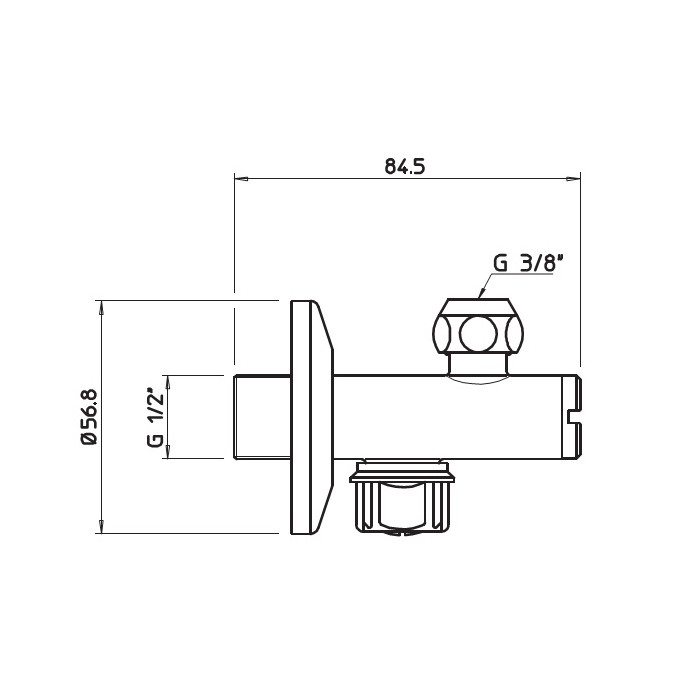 Gessi Запорный кран-фильтр под раковину с подводом воды на 1/2”, 01006#031 цвет: хром
