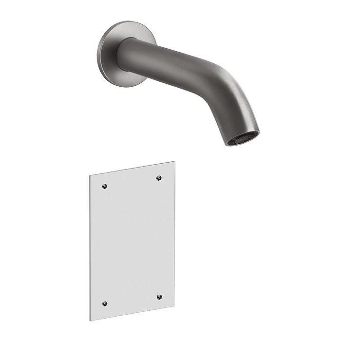 Gessi Смеситель для раковины, настенный, электронный, 316, 54015#239 цвет: steel brushed