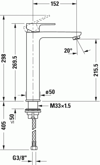 Duravit однорычажный смеситель для раковины b31030002010, b.3, b31030002010 цвет: хром