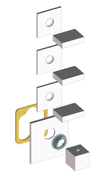 Bossini термостатический смеситель для душа с высокой пропускной способностью, rectangular, хром арт. z033205.030