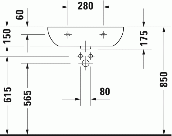 Duravit раковина подвесная 60х46см, d-code, 23106000002 цвет: белый