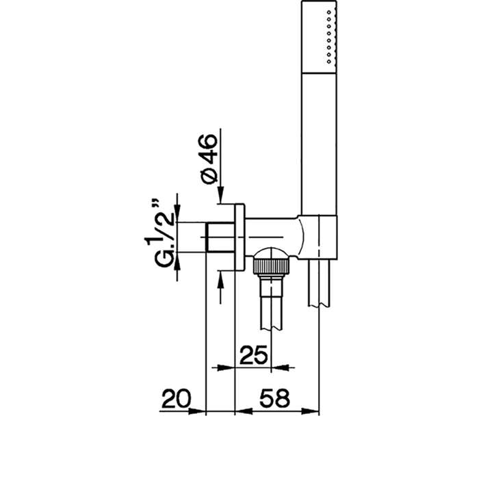 Cisal душевой гарнитур : ручная лейка, шланг 150 см, вывод с держателем ds0188132b shower, цвет: никель
