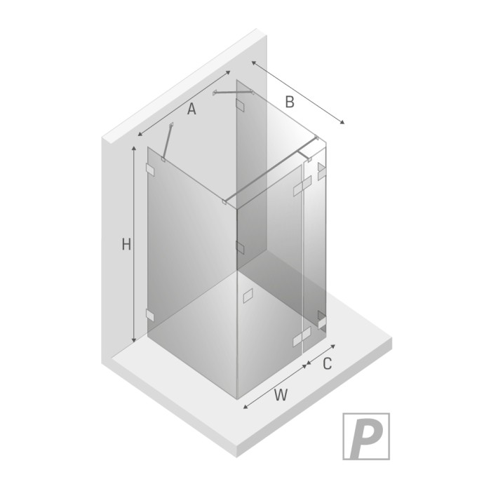 Душевое ограждение r 90x90x200, New trendy Avexa copper brushed, браширо арт. EXK-3728