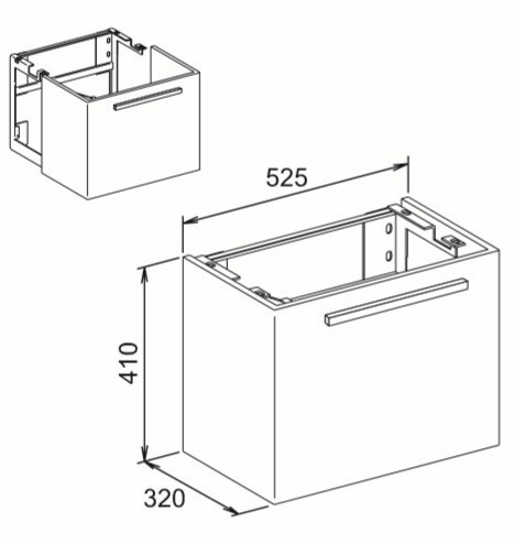 Keuco тумба под раковину, edition 300, антрацит арт. 30561 003901