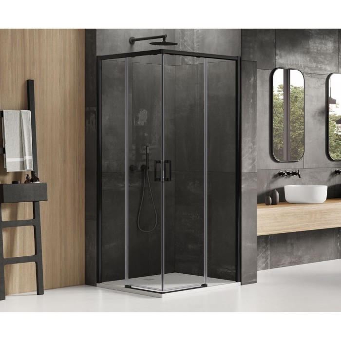 Душевое ограждение 80x80x200, New trendy Prime black, черный арт. D-0312A/D-0313A