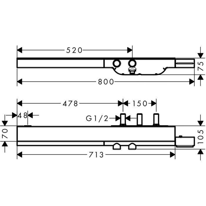 AXOR термостат для душа, ShowerSolutions, полированный черный хром арт. 45440330