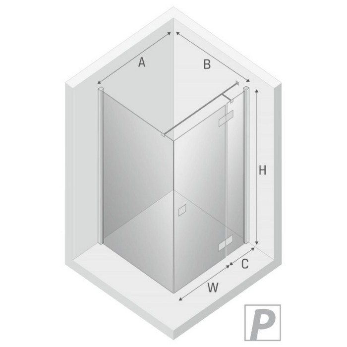 Душевое ограждение r 90x100x200, New trendy Reflexa chrome, хром арт. EXK-5121