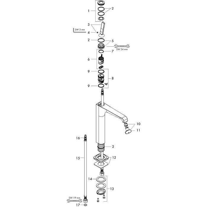 AXOR смеситель для раковины, Citterio E, бронза арт. 36103140