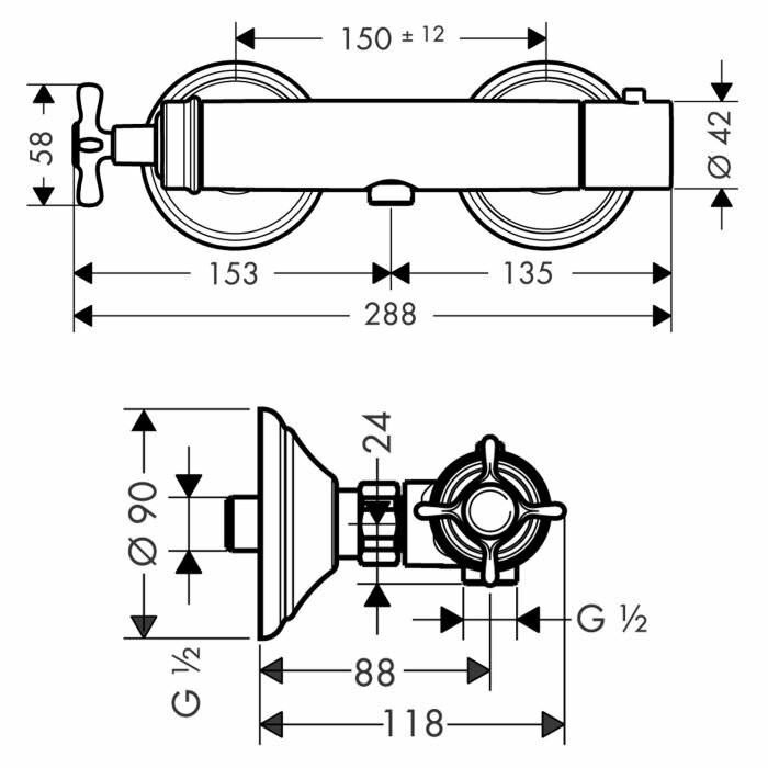AXOR термостат для душа, Montreux, хром арт. 16261000