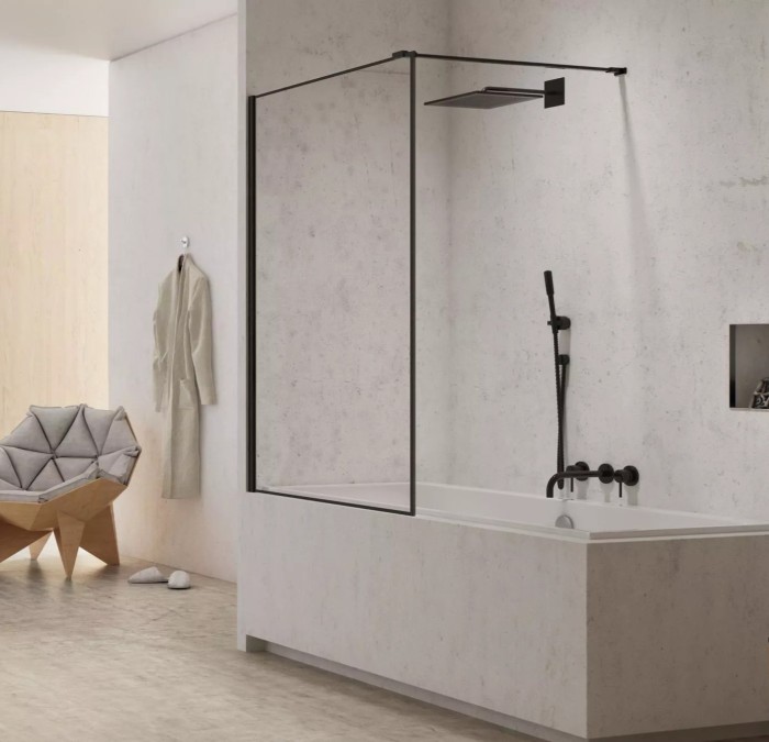 Шторка для ванны 60x150, New trendy New modus black, черный арт. EXK-1932-WP