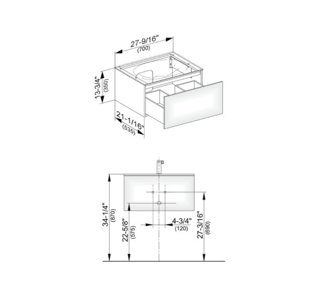 Keuco тумба подвесная под раковину с одним выдвижным фронтом, с внутренней светодиодной подсветкой, edition 11, белый арт. 31341 210100