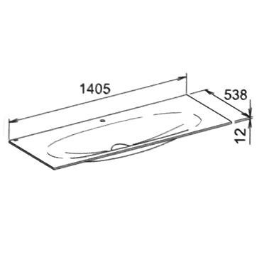 Keuco раковина встраиваемая с 1 отверстием под смеситель, edition lignatur, белый арт. 33360 311401