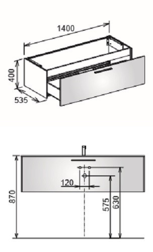 Keuco тумба под умывальник, royal 60, антрацит матовый арт. 32161 440000